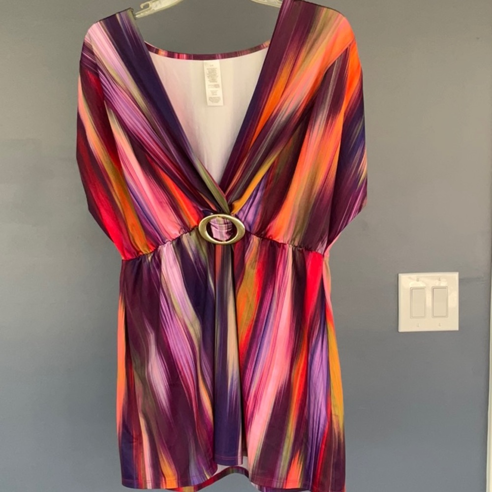 Pretty Womens multi colored blouse, size Large